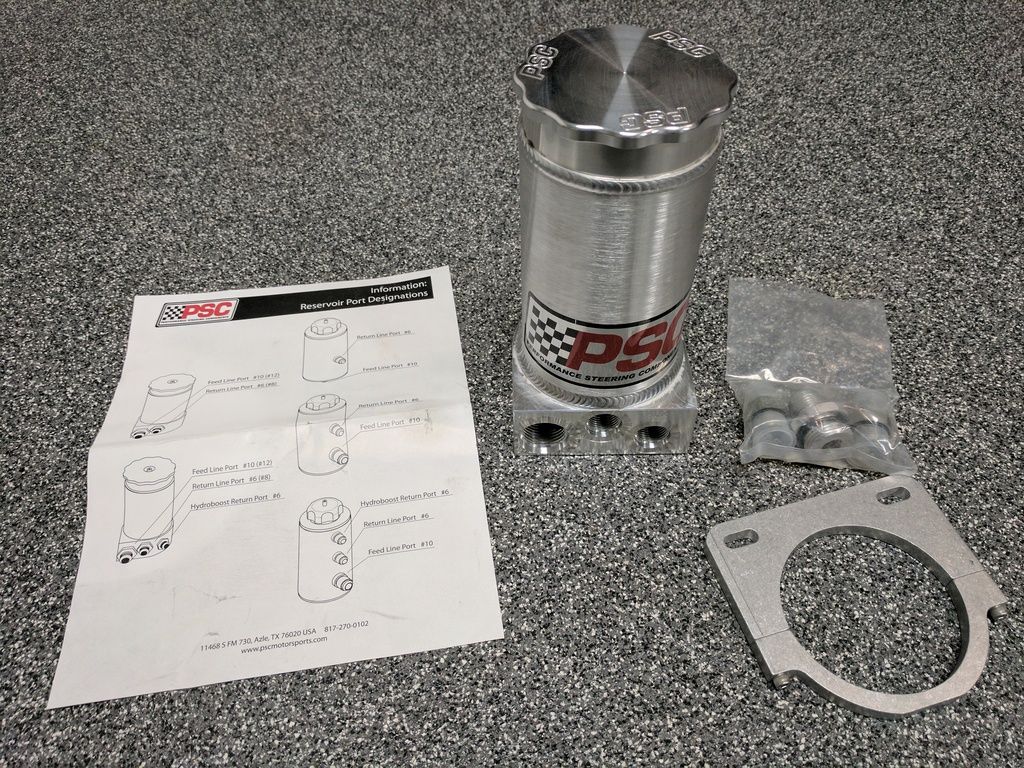 SOLD PSC Remote Power Steering Reservoir w/ internal filter for